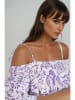 Monki Jurk wit/paars