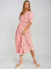 Monki Jurk rood/wit