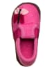 lamino Wolvilten pantoffels "Schmetterling" roze