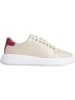 Calvin Klein Leder-Sneakers in Beige/ Rot