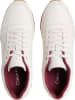 Calvin Klein Leder-Sneakers in Creme/ Rot