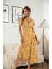 Ariel Tesoro Kleid in Senf/ Weiß