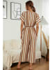 Ariel Tesoro Jumpsuit in Braun/ Weiß