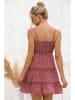 Ariel Tesoro Kleid in Bordeaux/ Weiß