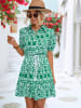 Ariel Tesoro Jurk groen/wit
