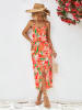Ariel Tesoro Kleid in Orange/ Grün