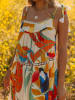 LA Angels Kleid in Creme/ Orange