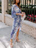 LA Angels Kleid in Blau/ Creme