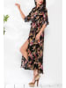 LA Angels Kleid in Schwarz/ Orange/ Pink