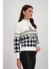 monari Pullover in Weiß/ Schwarz