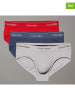 CALVIN KLEIN UNDERWEAR Slipy (3 pary) w kolorze niebieskim, czerwonym i szarym