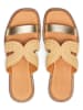 Marc O´Polo Leder-Pantoletten in Gold/ Beige