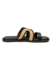 Marc O´Polo Leren slippers zwart/beige