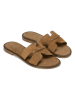 Marc O´Polo Leren slippers lichtbruin
