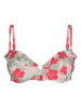 Skiny Bikini-Oberteil in Rot/ Grün/ Beige