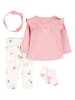 carter's 4tlg. Outfit in Rosa/ Creme