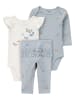 carter's 3tlg. Outfit in Hellblau/ Creme