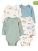 carter's 4-delige set: rompers crème/groen/blauw