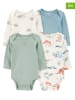 carter's 4er-Set: Bodys in Creme/ Grün/ Blau