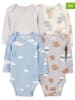 carter's 4er-Set: Bodys in Hellblau/ Grau/ Beige