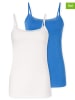 Schiesser 2-delige set: hemdjes wit/blauw
