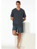 Schiesser Pyjama antraciet/donkerblauw