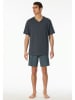 Schiesser Pyjama antraciet/donkerblauw