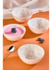 Violeta Home 6-delige set: kommen wit/lichtblauw - Ø 15 cm