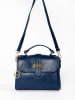 Mia Tomazzi Leren handtas "Diomede" donkerblauw - (B)24 x (H)20 x (D)12 cm