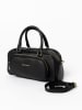 Mia Tomazzi Leren handtas "Barellai" zwart - (B)29 x (H)13 x (D)9 cm