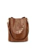 Mia Tomazzi Leren schoudertas lichtblauw - (B)28 x (H)26 x (D)10 cm
