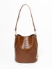Mia Tomazzi Leren schoudertas lichtblauw - (B)28 x (H)26 x (D)10 cm