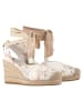 Högl Leder-Keilespadrilles in Creme/ Beige/ Bunt