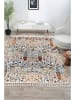 ABERTO DESIGN Kurzflor-Teppich in Creme/ Blau
