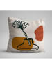 ABERTO DESIGN 4-delige set: kussenhoezen wit/kaki