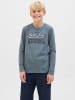 JACK & JONES Junior Longsleeve "Logo" blauw/grijs
