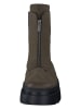 Paul Green Leder-Stiefeletten in Khaki