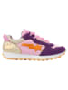 Vingino Leren sneakers "Rosetta" paars/lichtroze/goudkleurig