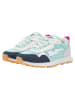 Vingino Leren sneakers "Rosetta" turquoise/donkerblauw/zilverkleurig