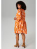 Aniston Kleid in Orange/ Weiß