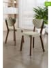 Evila 4-delige set: eetkamerstoelen "Arfe" crème - (B)45 x (H)86 x (D)46 cm