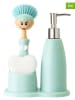 Vigar 3-delige set: afwasorganizer "Dolls" turquoise
