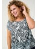 KAFFE curve Bluse in Weiß/ Dunkelblau
