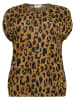 KAFFE curve Bluse in Hellbraun/ Schwarz