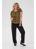 KAFFE curve Bluse in Hellbraun/ Schwarz
