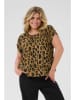 KAFFE curve Bluse in Hellbraun/ Schwarz