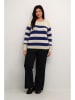 KAFFE curve Pullover in Creme/ Dunkelblau