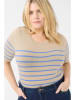 KAFFE curve Pullover in Beige/ Hellblau