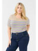 KAFFE curve Pullover in Beige/ Hellblau