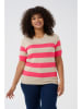 KAFFE curve Pullover in Beige/ Pink